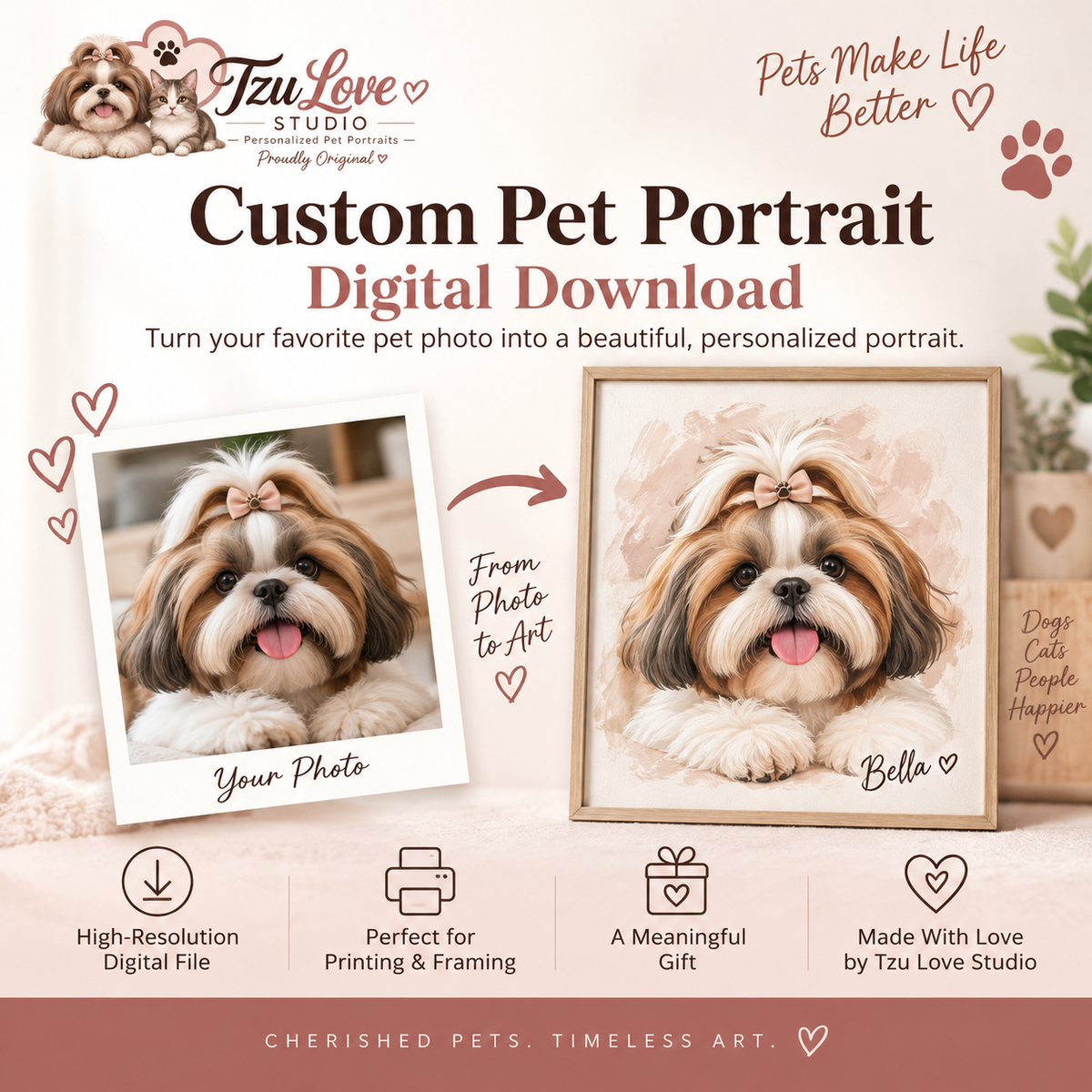 Custom Pet Portrait – Digital Download